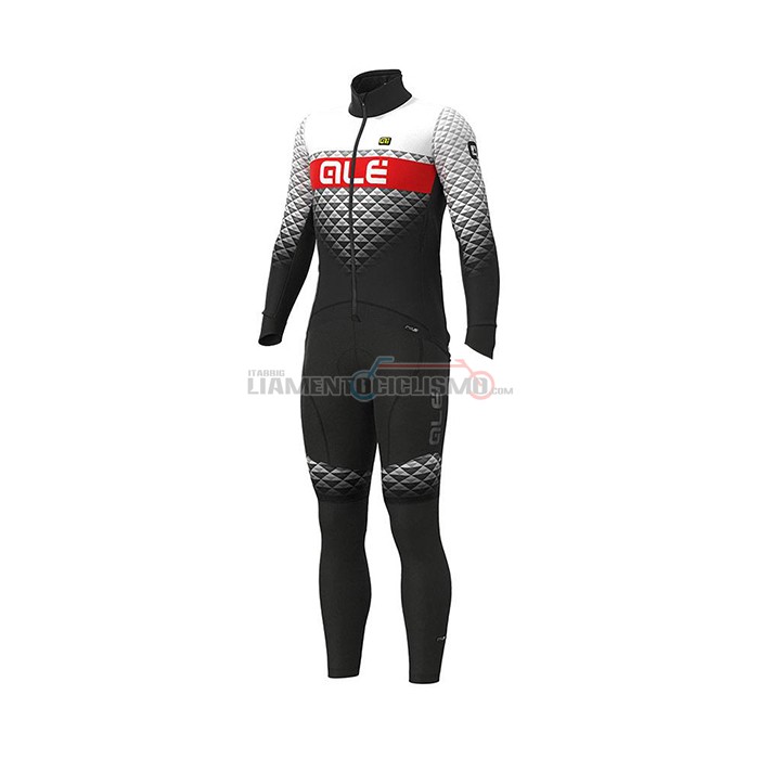 Abbigliamento Ciclismo ALE Manica Lunga 2021 Bianco Nero Rosso