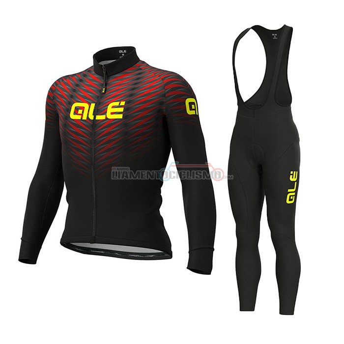 Abbigliamento Ciclismo ALE Manica Lunga 2021 Nero Rosso