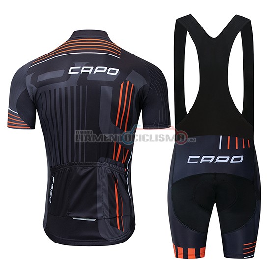 Abbigliamento Ciclismo Capo Manica Corta 2018 Nero Grigio Arancione
