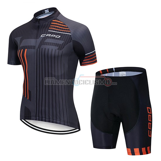 Abbigliamento Ciclismo Capo Manica Corta 2018 Nero Grigio Arancione