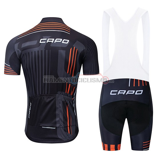 Abbigliamento Ciclismo Capo Manica Corta 2018 Nero Grigio Arancione