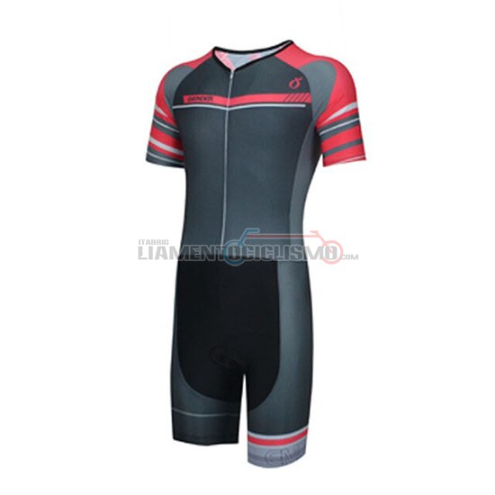 Abbigliamento Ciclismo Emonder-Triathlon Manica Corta 2019 Nero Grigio Rosso