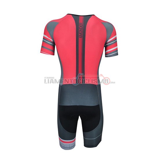Abbigliamento Ciclismo Emonder-Triathlon Manica Corta 2019 Nero Grigio Rosso