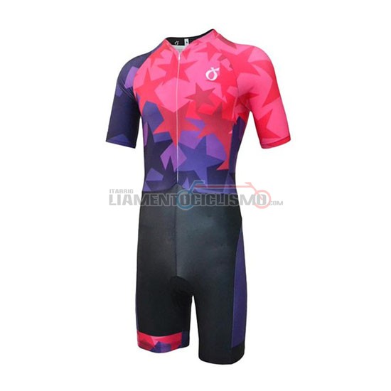 Abbigliamento Ciclismo Emonder-Triathlon Manica Corta 2019 Rosso Fuxia Nero