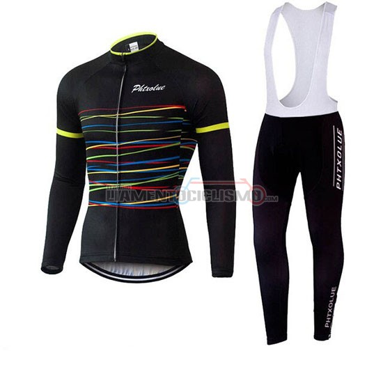 Abbigliamento Ciclismo Phtxolue Manica Lunga 2019 Nero Giallo