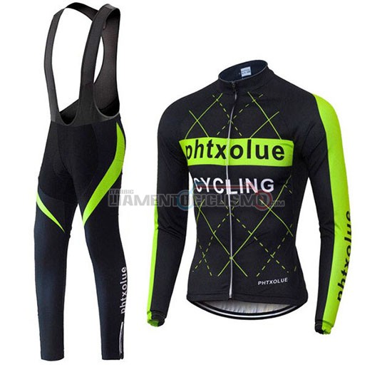 Abbigliamento Ciclismo Phtxolue Manica Lunga 2019 Nero Verde