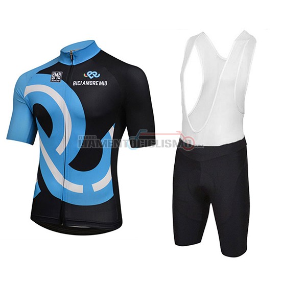 Abbigliamento Ciclismo Bici Amore Mio Manica Corta 2018 Nero e Blu