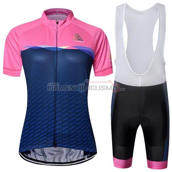 Abbigliamento Ciclismo Chomir Manica Corta 2019 Rosa Spento Blu