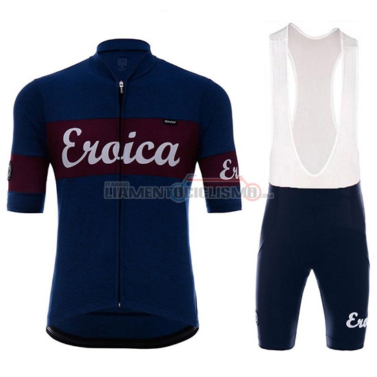 Abbigliamento Ciclismo Eroica Vino Manica Corta 2018 Spento Blu