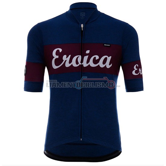 Abbigliamento Ciclismo Eroica Vino Manica Corta 2018 Spento Blu