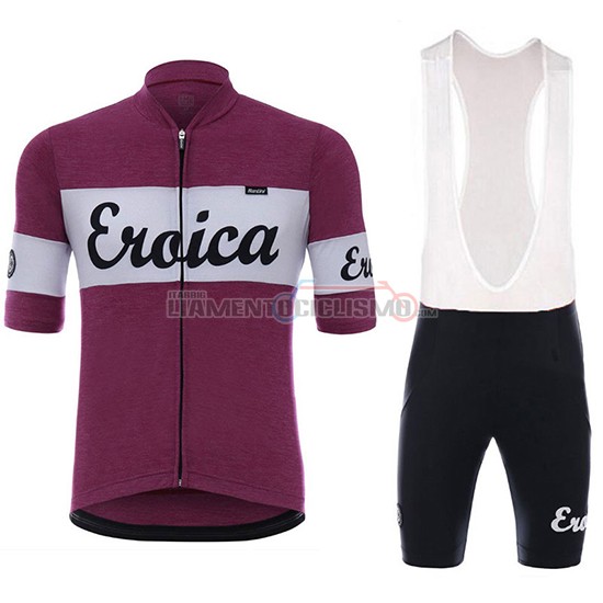 Abbigliamento Ciclismo Eroica Vino Manica Corta 2018 Spento Rosso