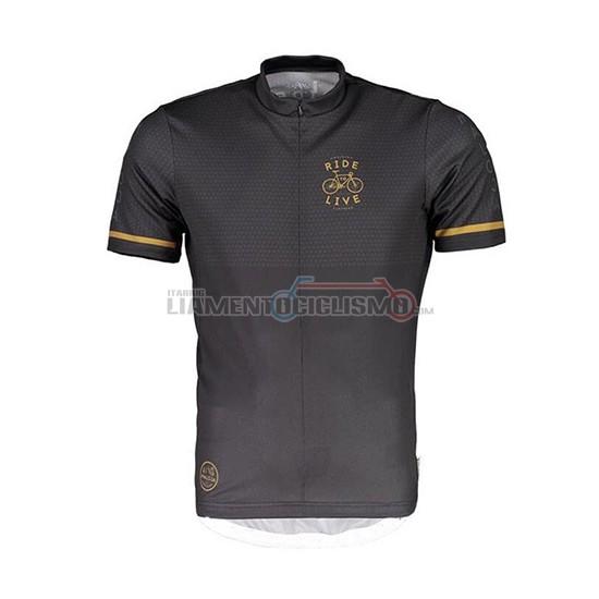 Abbigliamento Ciclismo Maloja PushbikersM Manica Corta 2018 Nero Giallo