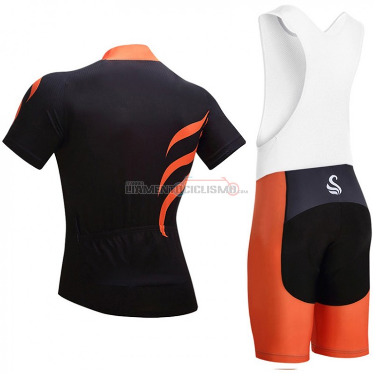 Abbigliamento Ciclismo Snovaky Manica Corta 2018 Nero e Arancione