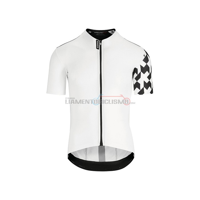 Abbigliamento Ciclismo Assos Manica Corta 2021 Bianco Nero