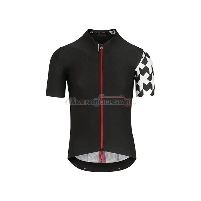 Abbigliamento Ciclismo Assos Manica Corta 2021 Nero Bianco Rosso