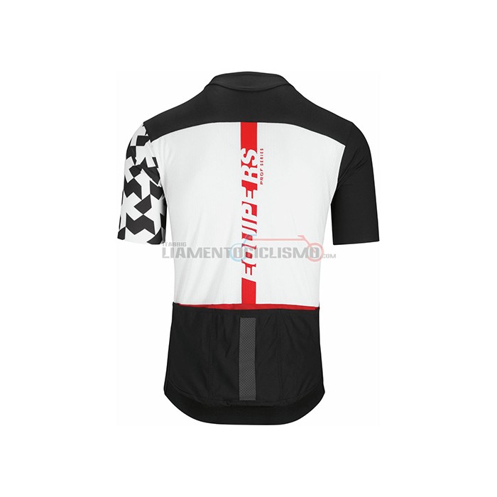 Abbigliamento Ciclismo Assos Manica Corta 2021 Nero Bianco Rosso