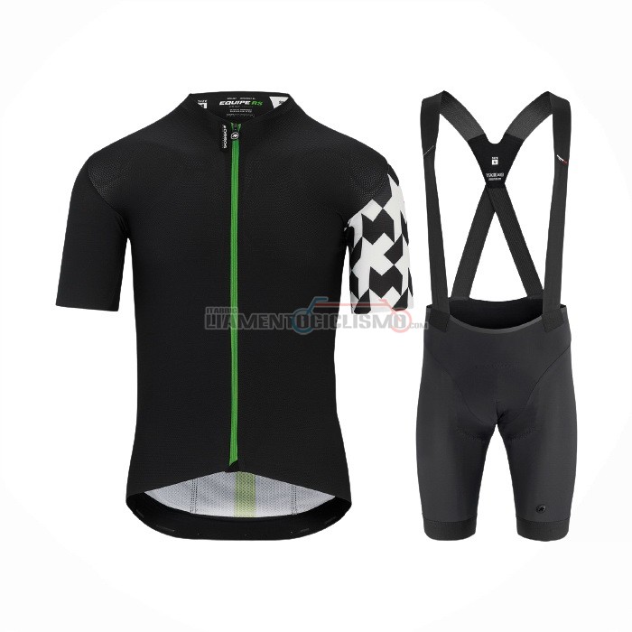 Abbigliamento Ciclismo Assos Manica Corta 2021 Nero Bianco Verde
