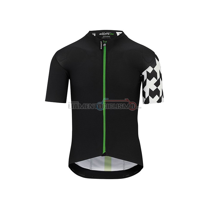 Abbigliamento Ciclismo Assos Manica Corta 2021 Nero Bianco Verde