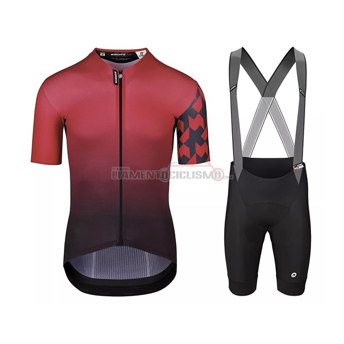 Abbigliamento Ciclismo Assos Manica Corta 2021 Scuro Rosso