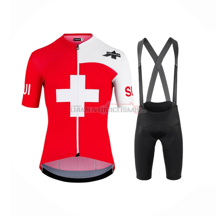 Abbigliamento Ciclismo Assos Manica Corta 2022 Bianco e Rosso