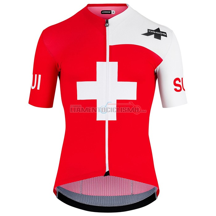 Abbigliamento Ciclismo Assos Manica Corta 2022 Bianco e Rosso