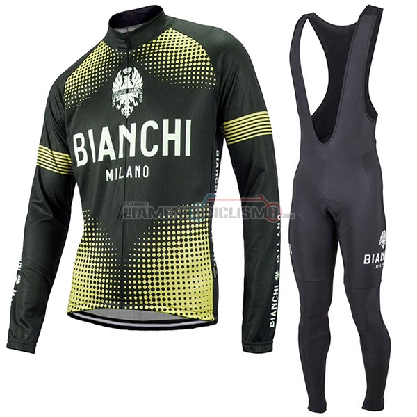 Abbigliamento Ciclismo Bianchi 2017 Milano ML 2017 nero e giallo
