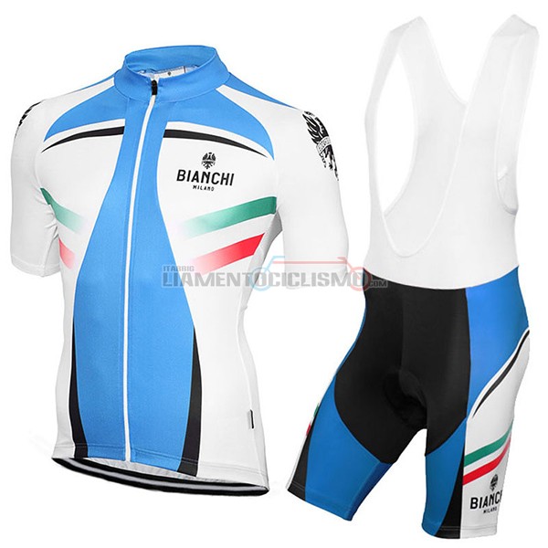 Abbigliamento Ciclismo Bianchi 2017 Milano celeste e bianco
