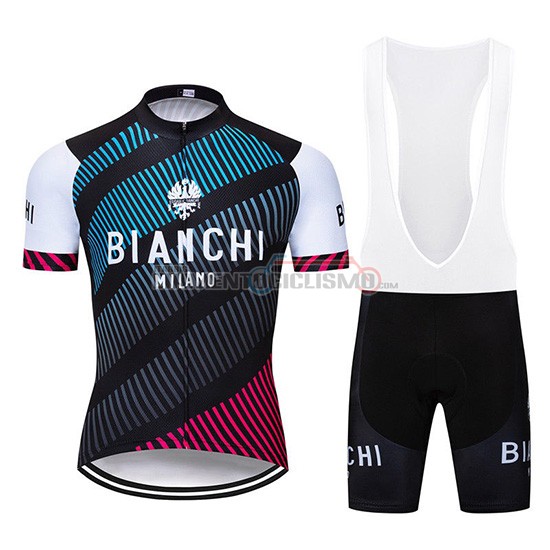 Abbigliamento Ciclismo Bianchi Manica Corta 2019 Blu Nero Rosso