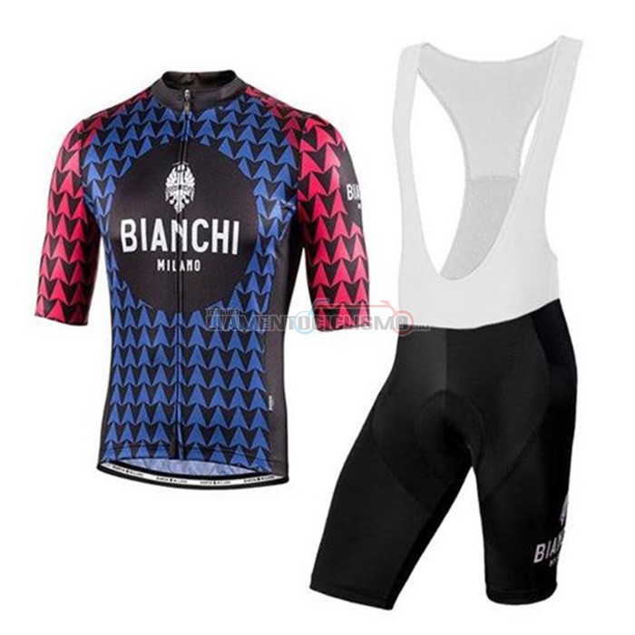 Abbigliamento Ciclismo Bianchi Manica Corta 2020 Nero Blu Rosso