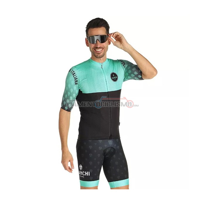 Abbigliamento Ciclismo Bianchi Manica Corta 2021 Nero Verde