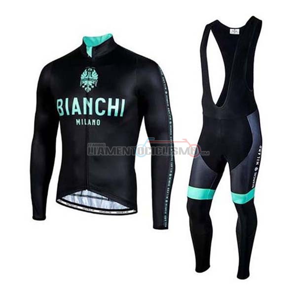 Abbigliamento Ciclismo Bianchi Manica Lunga 2020 Nero Verde