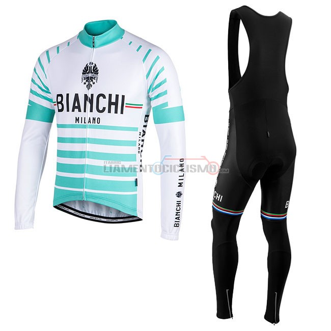 Abbigliamento Ciclismo Bianchi Milano Nalles Manica Lunga Azzurro Bianco