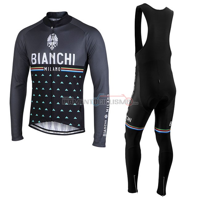 Abbigliamento Ciclismo Bianchi Milano Nalles Manica Lunga Nero