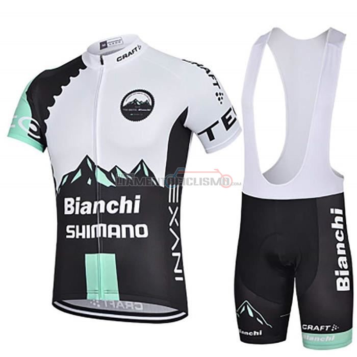 Abbigliamento Ciclismo Bianchi Shimano Manica Corta 2020 Negro Bianco