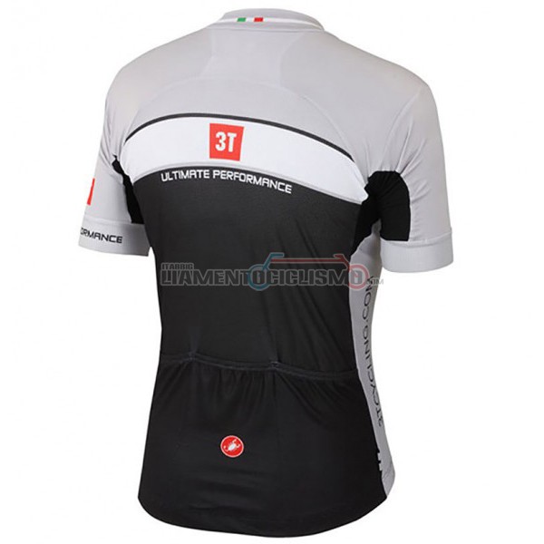 2017 Abbigliamento Ciclismo Castelli 3T Manica Corta Grigio e Nero