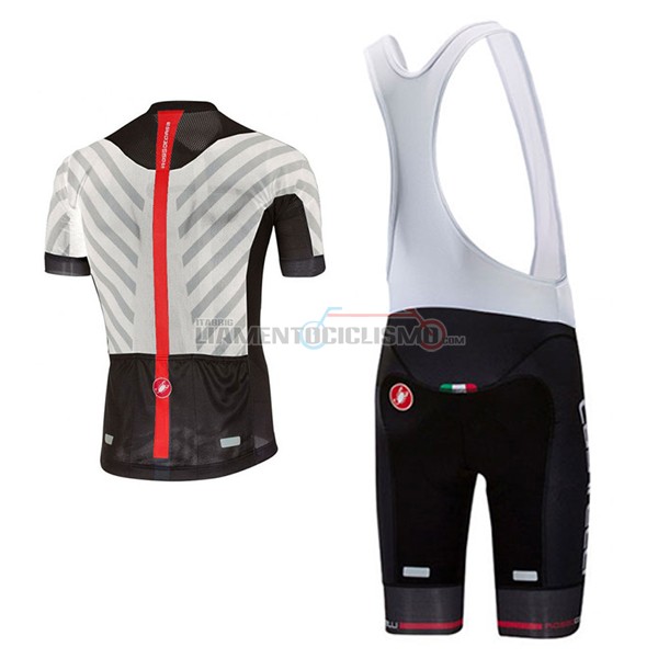 2017 Abbigliamento Ciclismo Castelli Aero Race Manica Corta Bianco e Nero