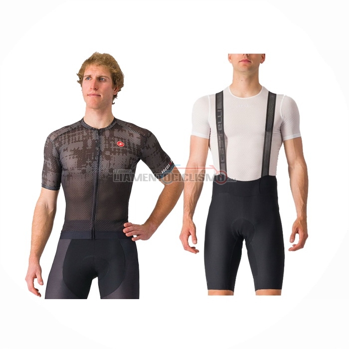 2024 Abbigliamento Ciclismo Castelli Nero Manica Corta e Salopette