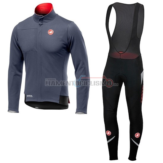 Abbigliamento Ciclismo Castelli DE Manica Lunga 2019 Grigio Rosso