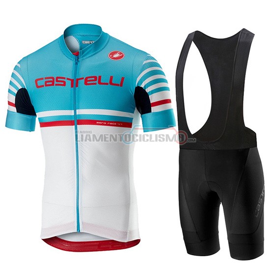 Abbigliamento Ciclismo Castelli Free AR 4.1 Manica Corta 2019 Celeste Bianco