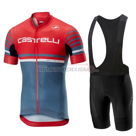 Abbigliamento Ciclismo Castelli Free AR 4.1 Manica Corta 2019 Rosso Grigio