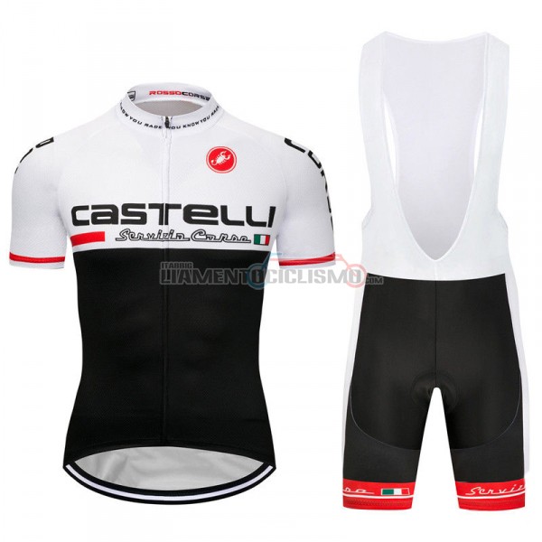 Abbigliamento Ciclismo Castelli Manica Corta 2018 Bianco Nero