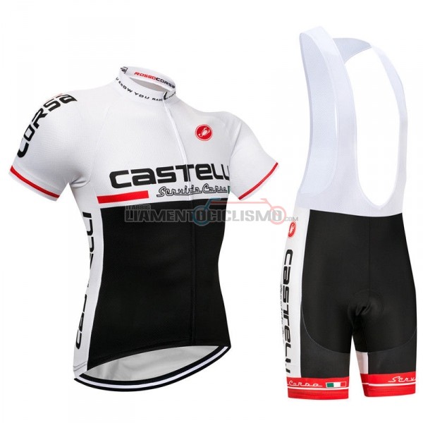 Abbigliamento Ciclismo Castelli Manica Corta 2018 Bianco Nero