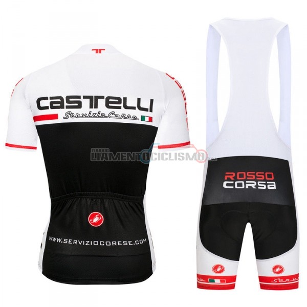 Abbigliamento Ciclismo Castelli Manica Corta 2018 Bianco Nero