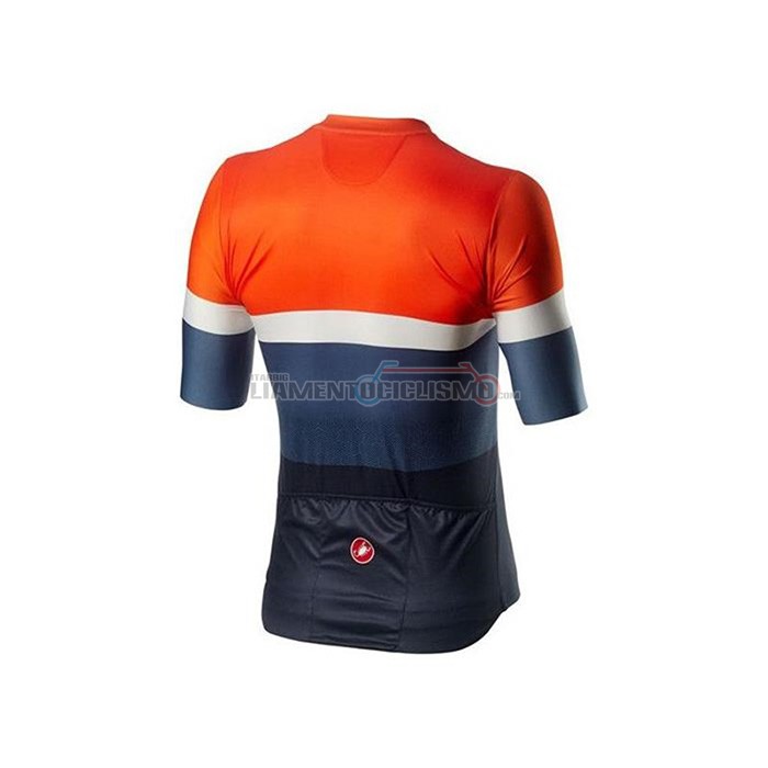 Abbigliamento Ciclismo Castelli Manica Corta 2020 Arancione Bianco Blu