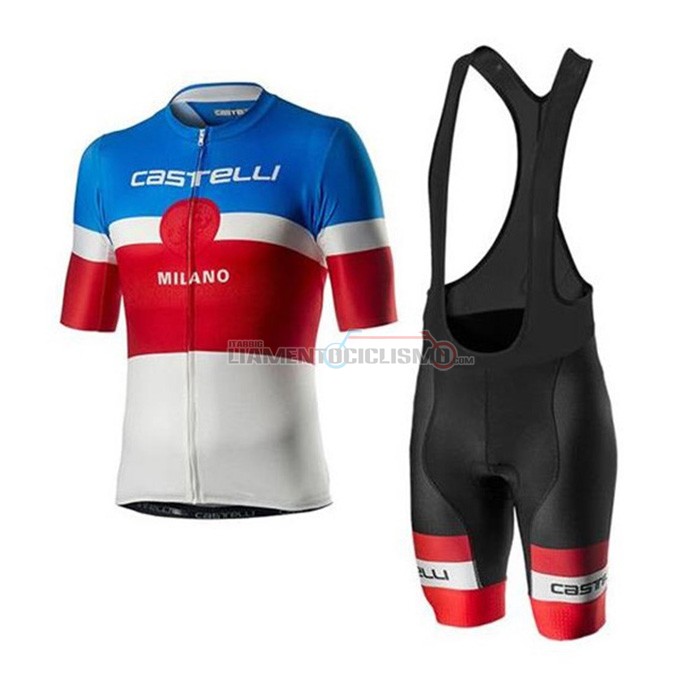 Abbigliamento Ciclismo Castelli Manica Corta 2020 Blu Rosso Bianco
