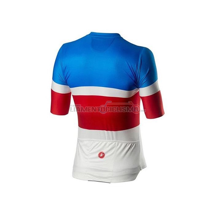 Abbigliamento Ciclismo Castelli Manica Corta 2020 Blu Rosso Bianco