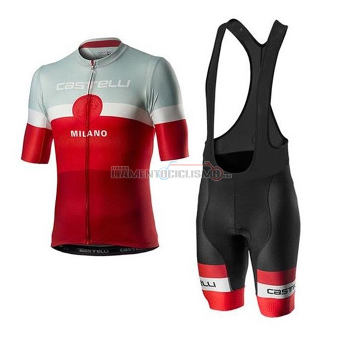 Abbigliamento Ciclismo Castelli Manica Corta 2020 Grigio Rosso