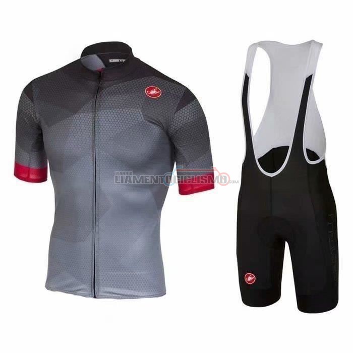 Abbigliamento Ciclismo Castelli Manica Corta 2020 Rosso Grigio