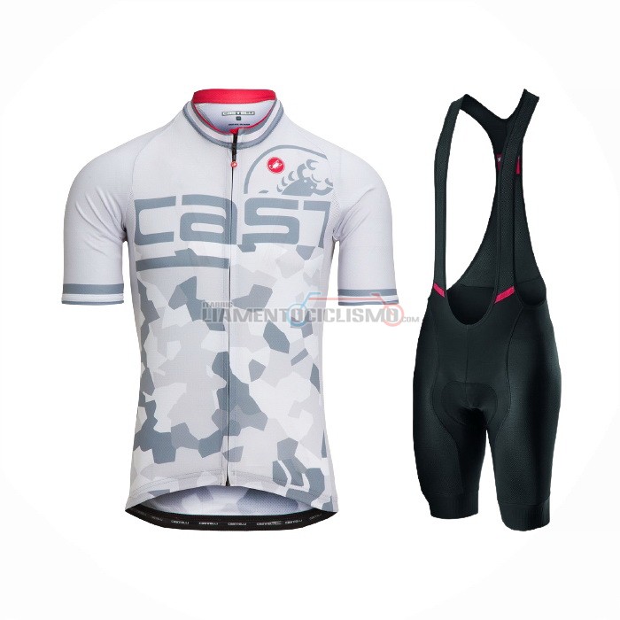 Abbigliamento Ciclismo Castelli Manica Corta 2021 Bianco Grigio