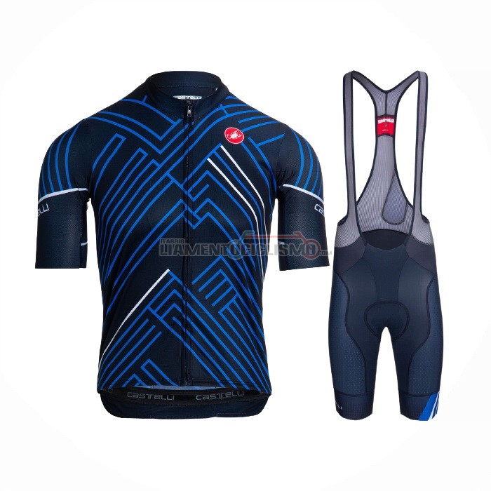 Abbigliamento Ciclismo Castelli Manica Corta 2021 Blu Nero Bianco